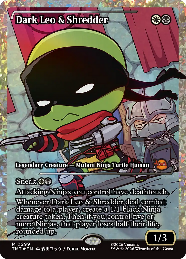Dark Leo & Shredder (Showcase) (Fracture Foil) [Teenage Mutant Ninja Turtles] | Total Play