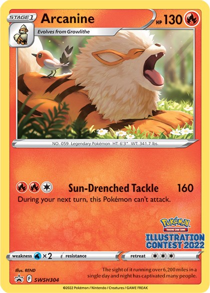 Arcanine (SWSH304) (Illustration Contest 2022) [Sword & Shield: Black Star Promos] | Total Play