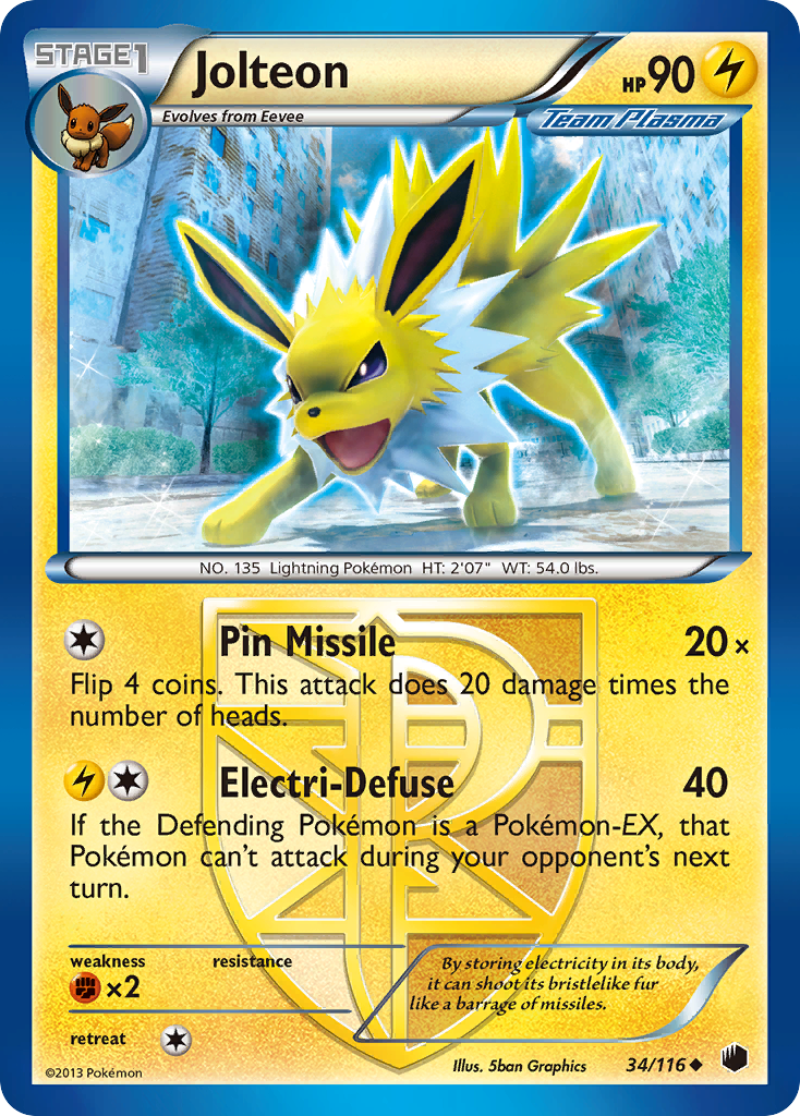 Jolteon (34/116) [Black & White: Plasma Freeze] | Total Play