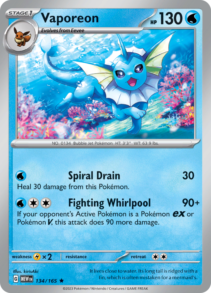 Vaporeon (134/165) [Scarlet & Violet 151] | Total Play