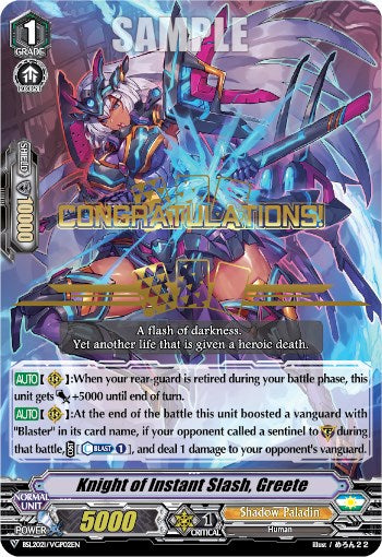 Knight of Instand Slash, Greete (Hot Stamped) (BSL2021/VGP02EN) [Bushiroad Event Cards] | Total Play
