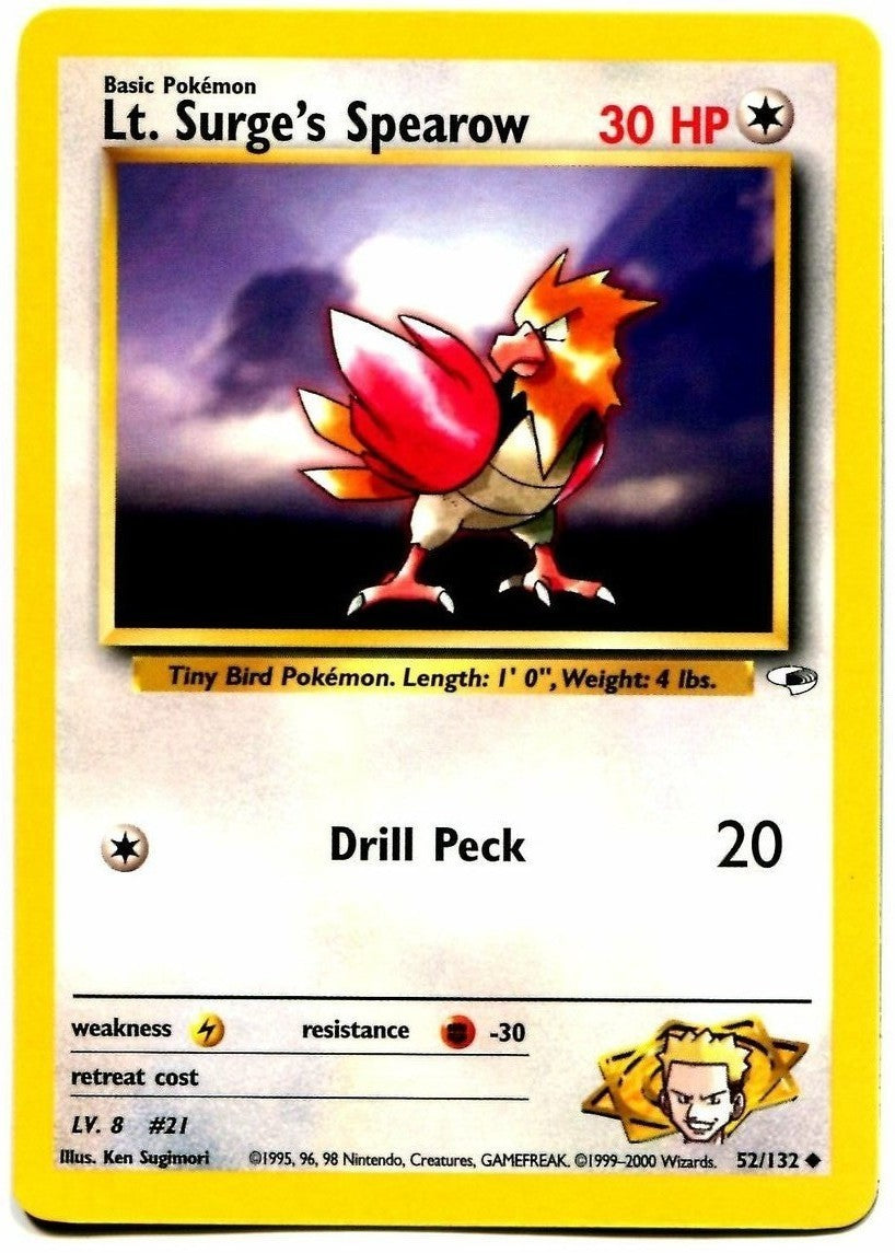 Lt. Surge's Spearow (52/132) [Gym Heroes Unlimited] | Total Play