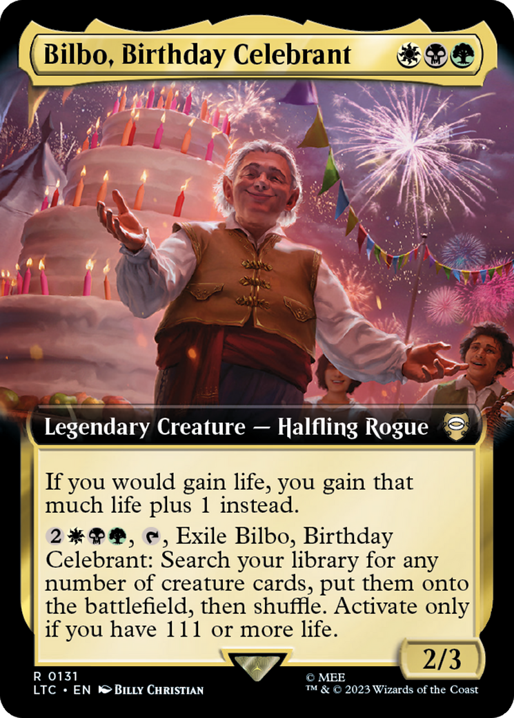 Bilbo, Birthday Celebrant (Extended Art) [The Lord of the Rings: Tales of Middle-Earth Commander] | Total Play