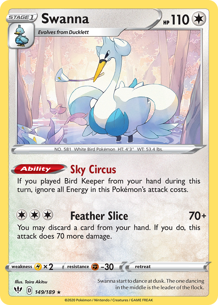 Swanna (149/189) [Sword & Shield: Darkness Ablaze] | Total Play