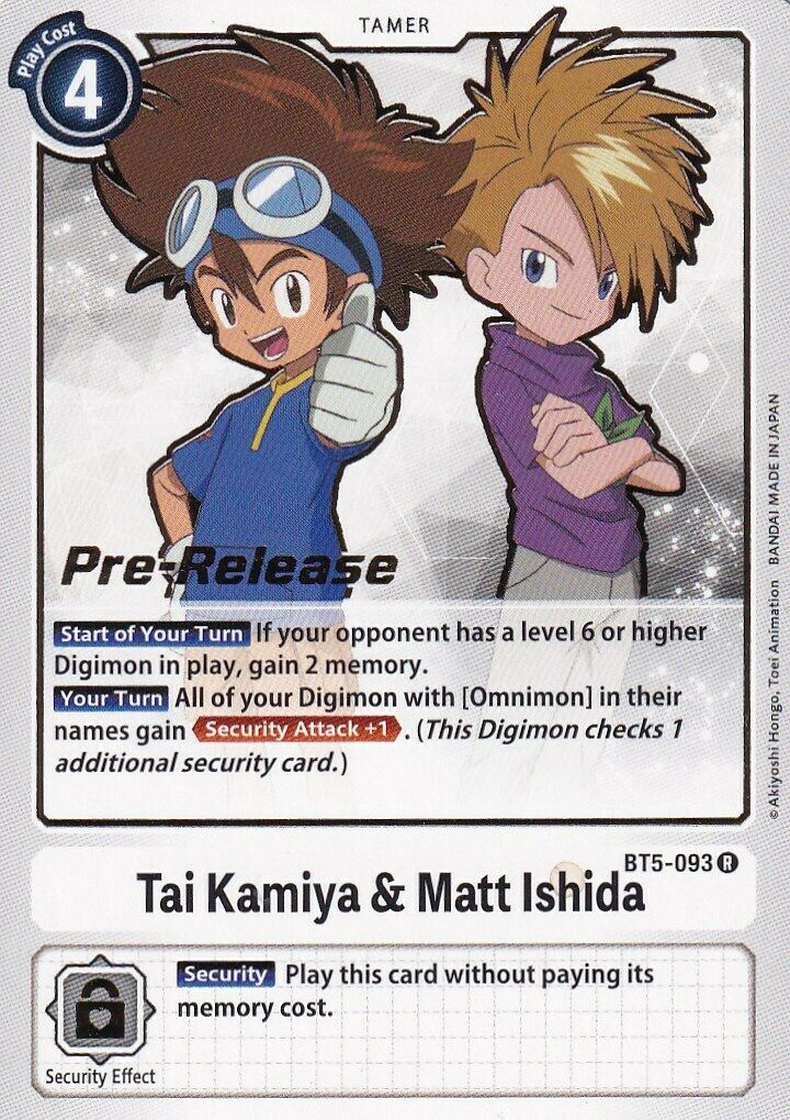 Tai Kamiya & Matt Ishida [BT5-093] [Battle of Omni Pre-Release Promos] | Total Play