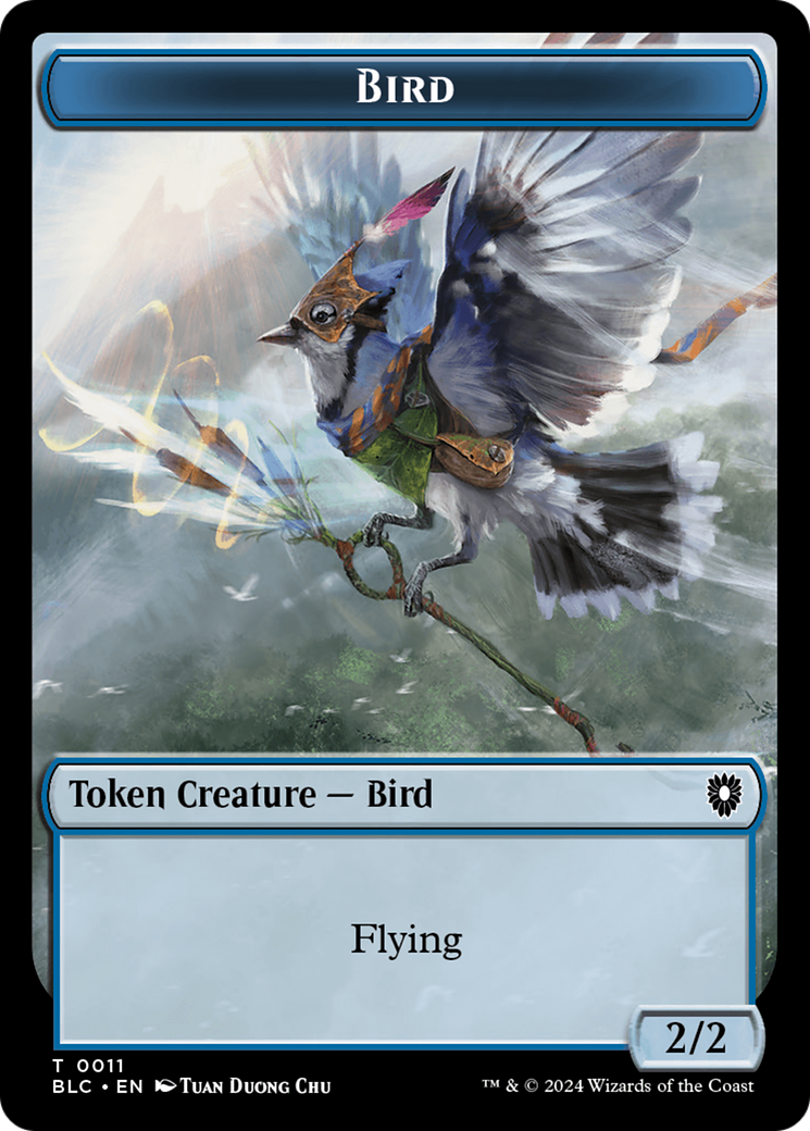 Bird (011) // Shark Double-Sided Token [Bloomburrow Commander Tokens] | Total Play