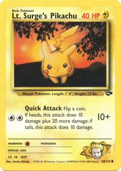 Lt. Surge's Pikachu (84/132) [Gym Challenge Unlimited] | Total Play