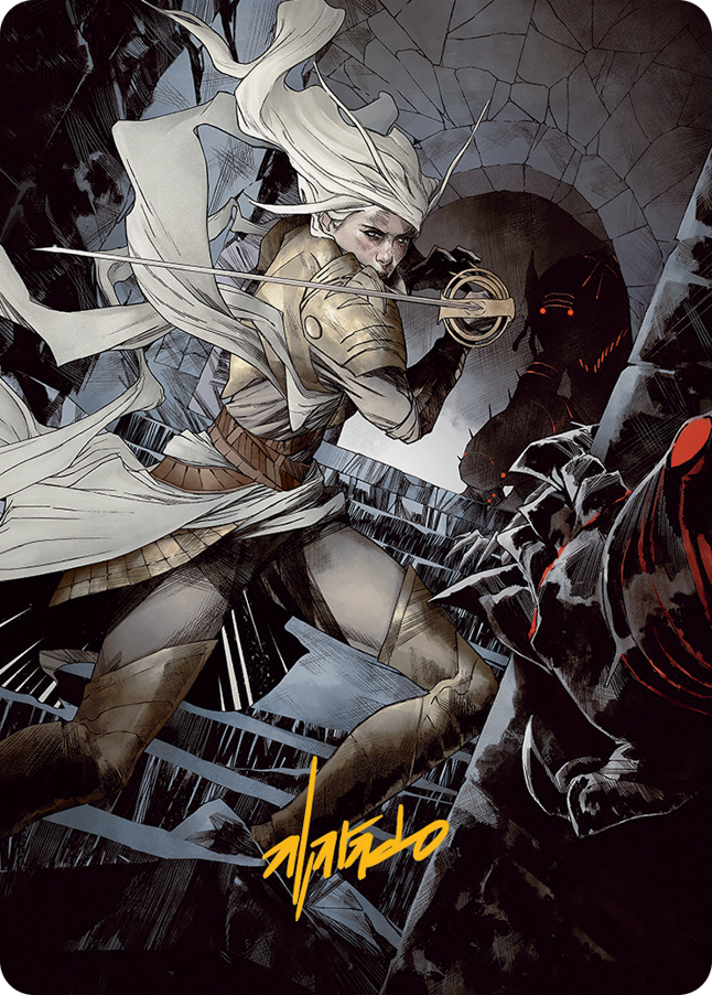 Thalia, Guardian of Thraben Art Card (Gold-Stamped Signature) [March of the Machine Art Series] | Total Play