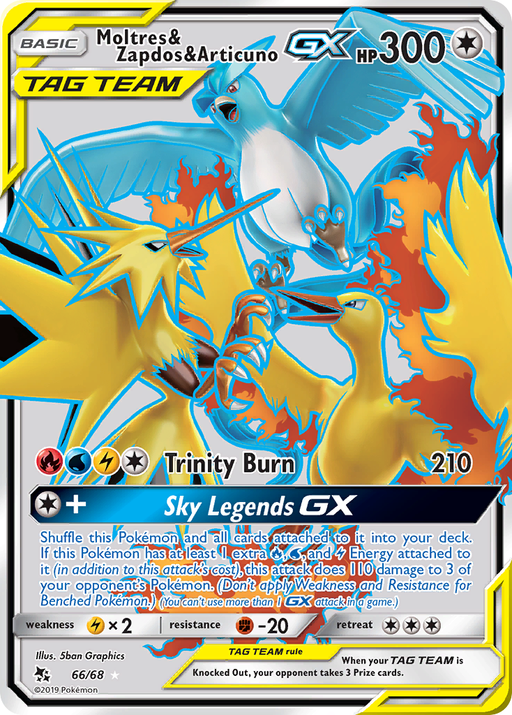 Moltres & Zapdos & Articuno GX (66/68) [Sun & Moon: Hidden Fates] | Total Play