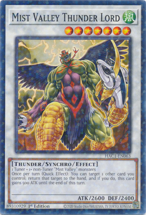 Mist Valley Thunder Lord (Duel Terminal) [HAC1-EN063] Common | Total Play