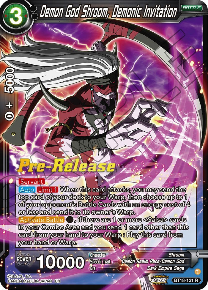 Demon God Shroom, Demonic Invitation (BT18-131) [Dawn of the Z-Legends Prerelease Promos] | Total Play