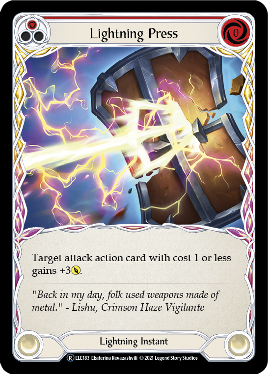 Lightning Press (Red) [U-ELE183] (Tales of Aria Unlimited)  Unlimited Rainbow Foil | Total Play