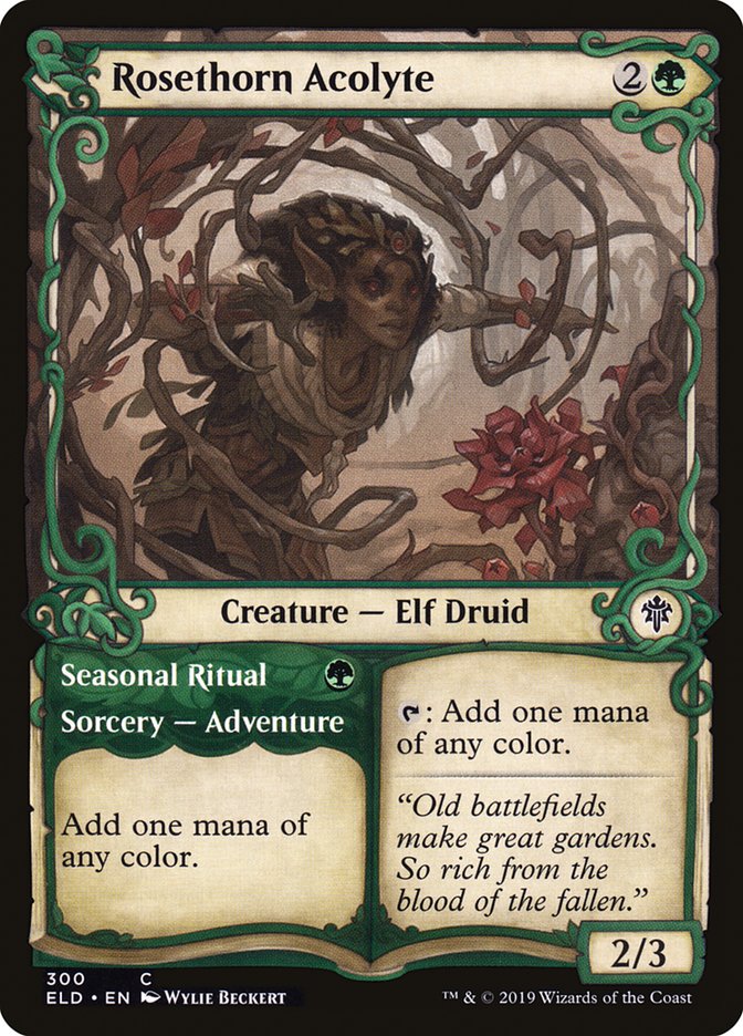 Rosethorn Acolyte // Seasonal Ritual (Showcase) [Throne of Eldraine] | Total Play