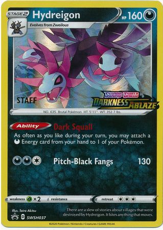 Hydreigon (SWSH037) (Staff Prerelease Promo) [Sword & Shield: Black Star Promos] | Total Play