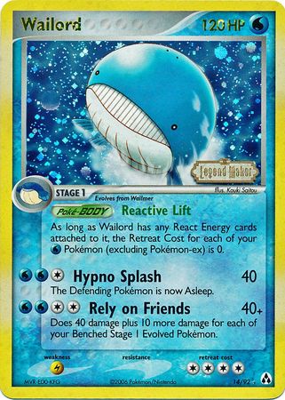 Wailord (14/92) (Stamped) [EX: Legend Maker] | Total Play