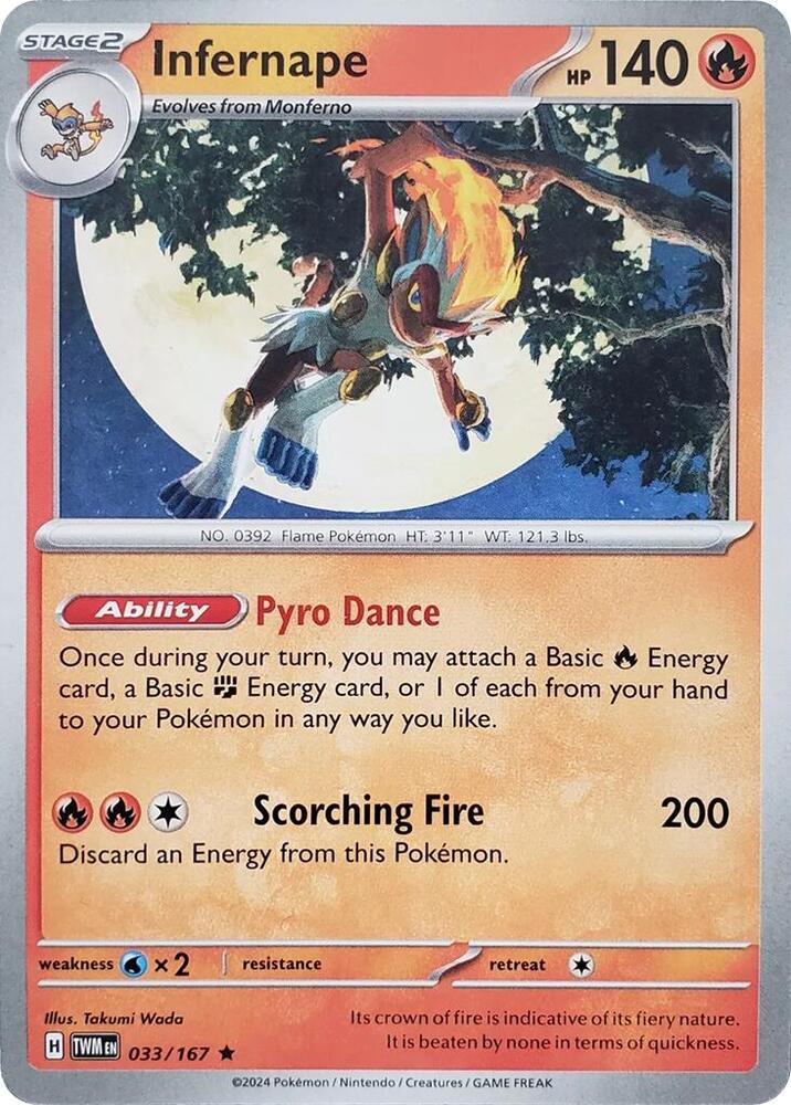 Infernape (033/167) (Theme Deck Exclusive) [Scarlet & Violet: Twilight Masquerade] | Total Play
