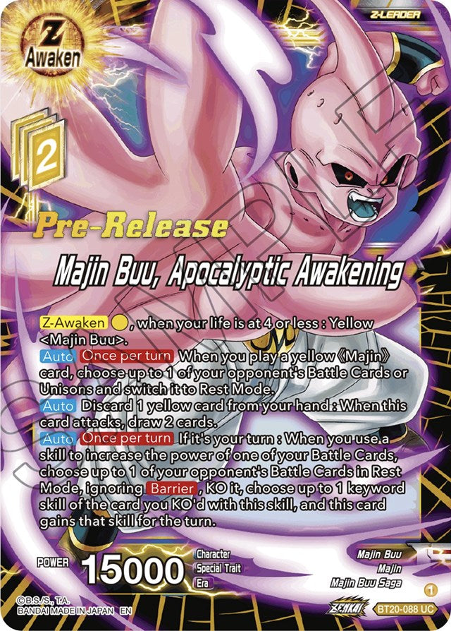 Majin Buu, Apocalyptic Awakening (BT20-088) [Power Absorbed Prerelease Promos] | Total Play