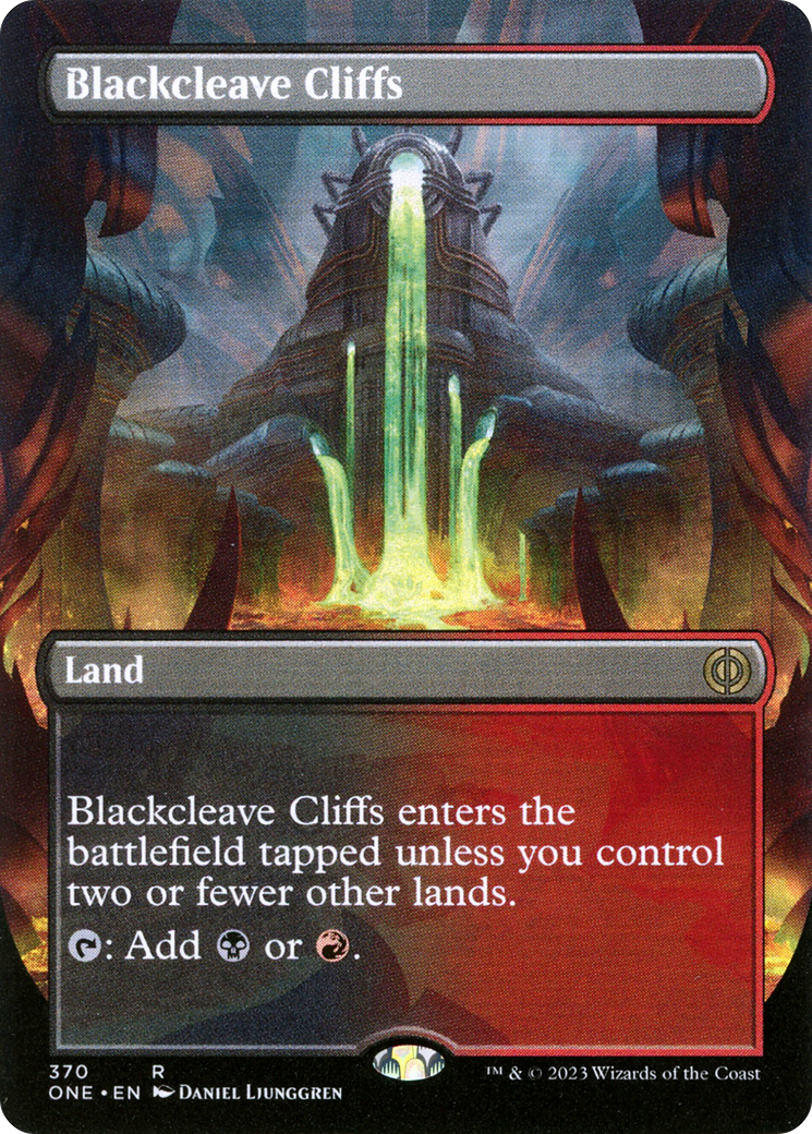 Blackcleave Cliffs (Borderless Alternate Art) [Phyrexia: All Will Be One] | Total Play