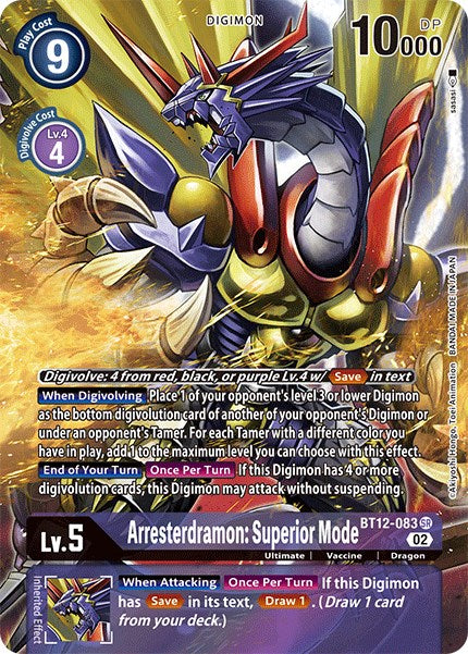 Arresterdramon: Superior Mode [BT12-083] (Alternate Art) [Across Time] | Total Play