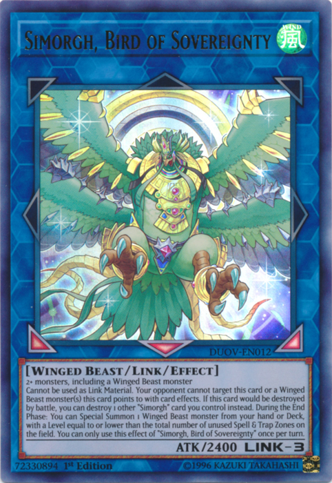 Simorgh, Bird of Sovereignty [DUOV-EN012] Ultra Rare | Total Play