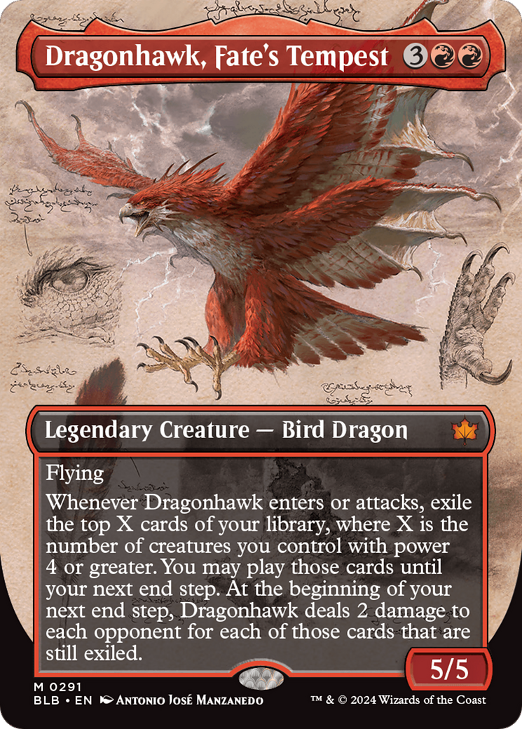 Dragonhawk, Fate's Tempest (Borderless) [Bloomburrow] | Total Play