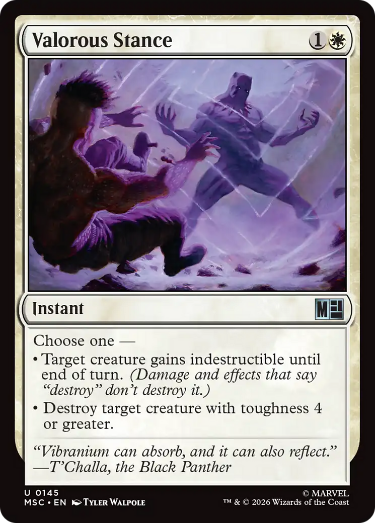 Valorous Stance (Surge Foil) [Marvel Super Heroes Commander] | Total Play