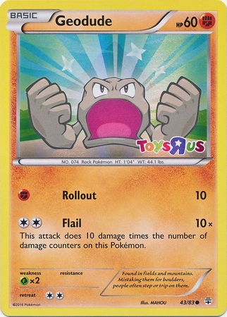 Geodude (43/83) (Toys R Us Promo) [XY: Generations] | Total Play