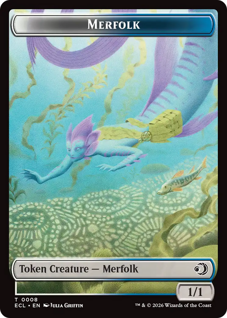 Merfolk // Worm Double-Sided Token [Lorwyn Eclipsed Tokens] | Total Play