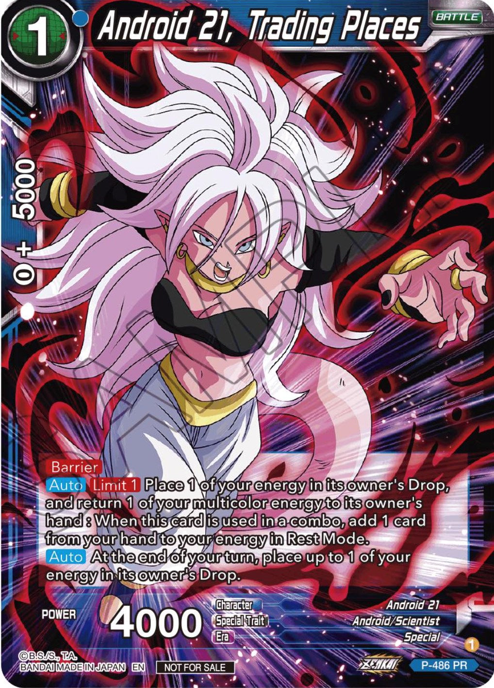 Android 21, Trading Places (Zenkai Series Tournament Pack Vol.3) (P-486) [Tournament Promotion Cards] | Total Play