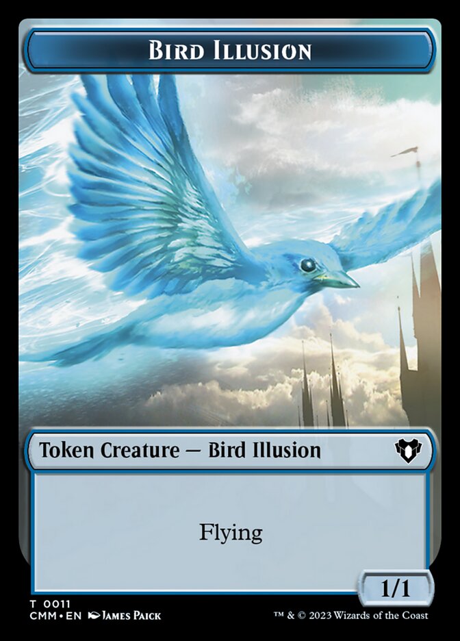 Treasure // Bird Illusion Double-Sided Token [Commander Masters Tokens] | Total Play