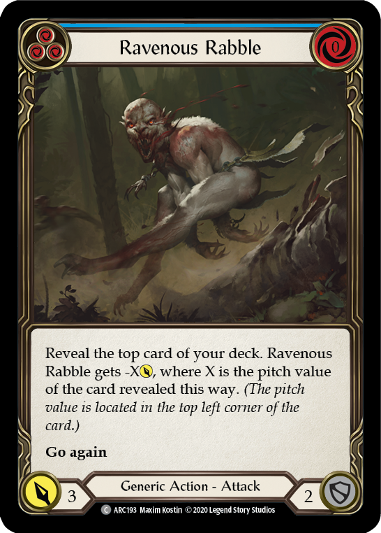Ravenous Rabble (Blue) [U-ARC193] (Arcane Rising Unlimited)  Unlimited Rainbow Foil | Total Play