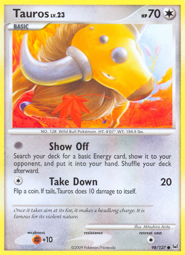 Tauros (98/127) [Platinum: Base Set] | Total Play