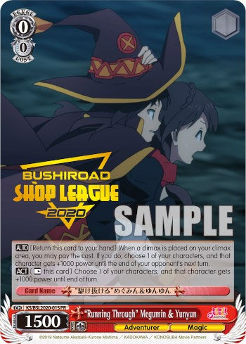 "Running Through" Megumin & Yunyun (BSL2020-WS01S PR) (Shop League 2020) [Bushiroad Event Cards] | Total Play