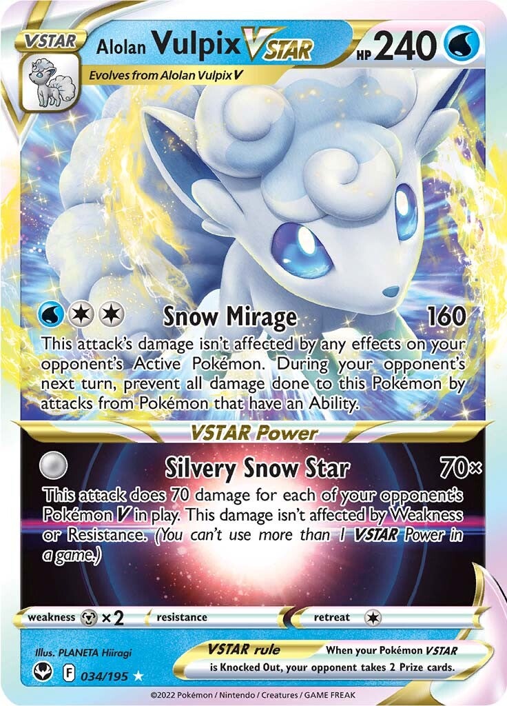 Alolan Vulpix VSTAR (034/195) [Sword & Shield: Silver Tempest] | Total Play