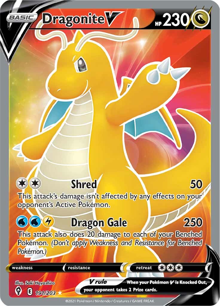 Dragonite V (191/203) [Sword & Shield: Evolving Skies] | Total Play