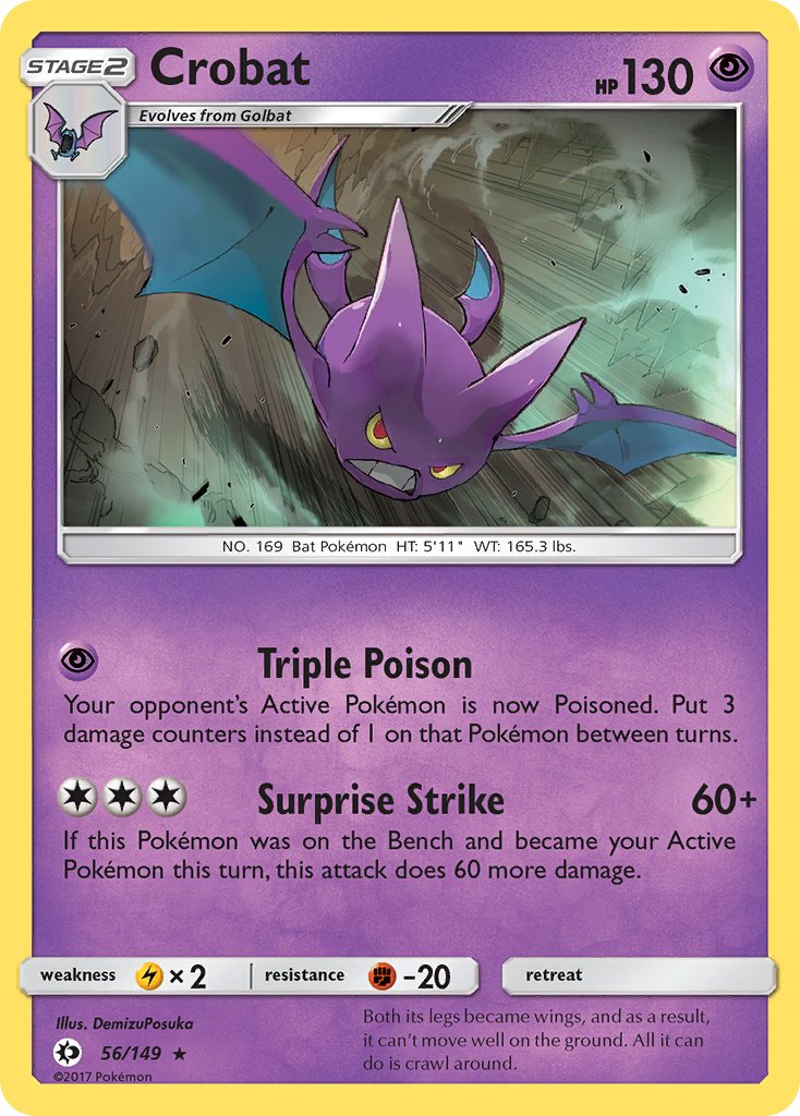 Crobat (56/149) (Prerelease Kit Exclusive) (Theme Deck Exclusive) [Sun & Moon: Base Set] | Total Play