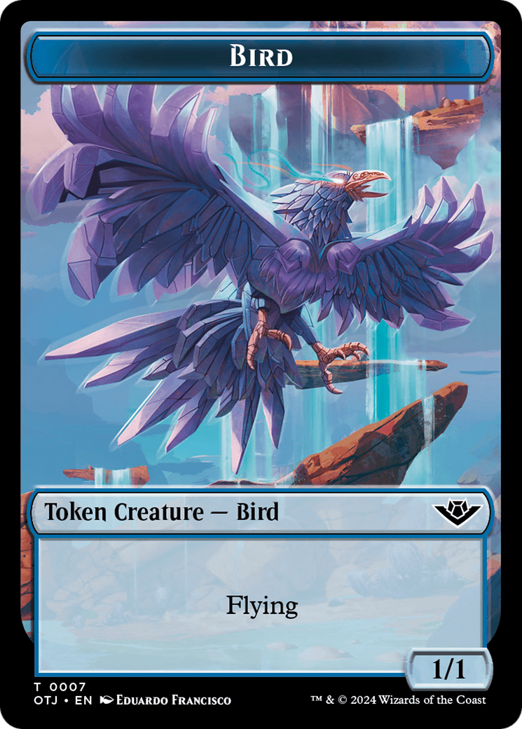 Mercenary // Bird Double-Sided Token [Outlaws of Thunder Junction Tokens] | Total Play