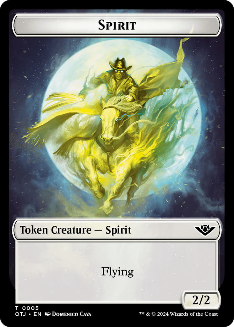 Mercenary // Spirit Double-Sided Token [Outlaws of Thunder Junction Tokens] | Total Play