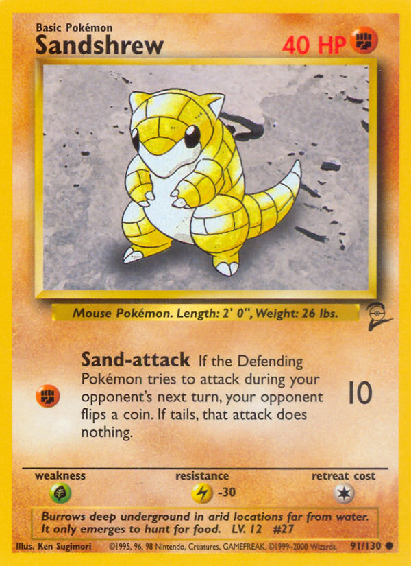 Sandshrew (91/130) [Base Set 2] | Total Play