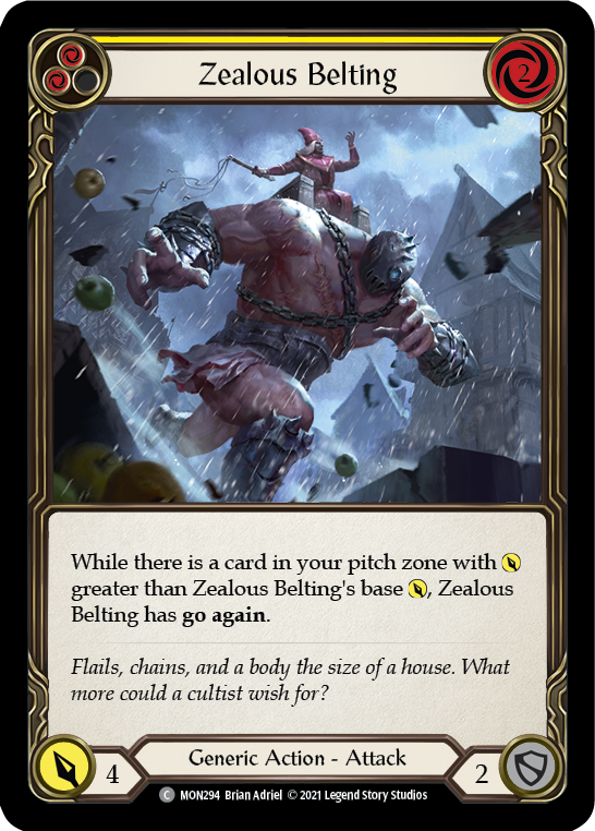 Zealous Belting (Yellow) [MON294] (Monarch)  1st Edition Normal | Total Play