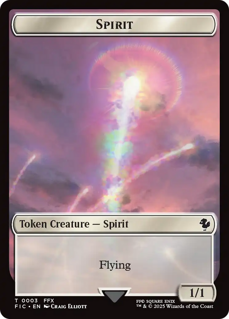 Spirit // Squid Double-Sided Token (Surge Foil) [FINAL FANTASY Commander Tokens] | Total Play
