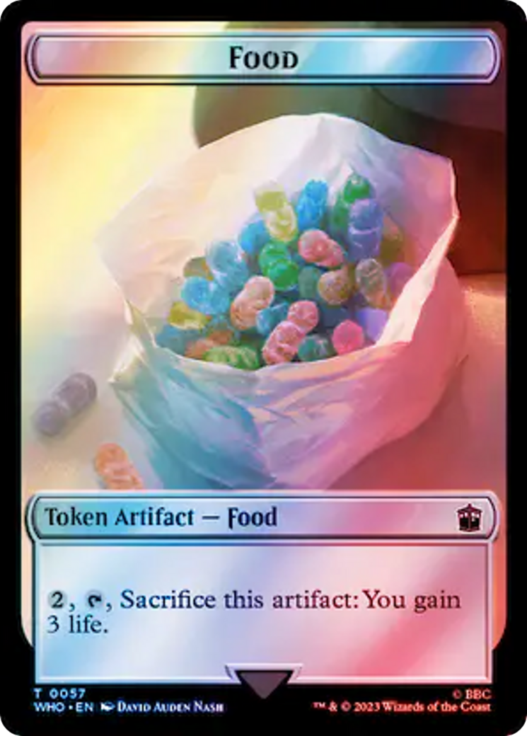 Horse // Food (0057) Double-Sided Token (Surge Foil) [Doctor Who Tokens] | Total Play