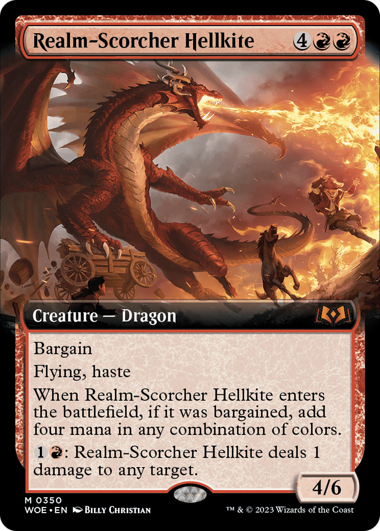 Realm-Scorcher Hellkite (Extended Art) [Wilds of Eldraine] | Total Play