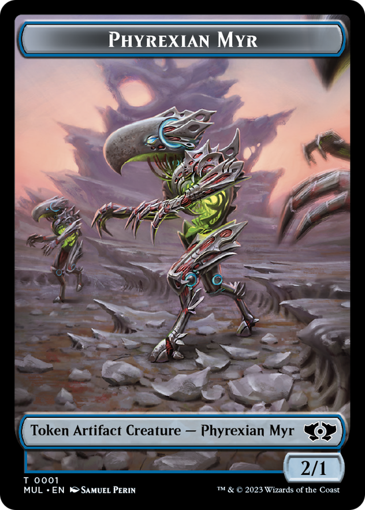 Phyrexian Myr // Teferi's Talent Emblem Double-Sided Token [March of the Machine Tokens] | Total Play