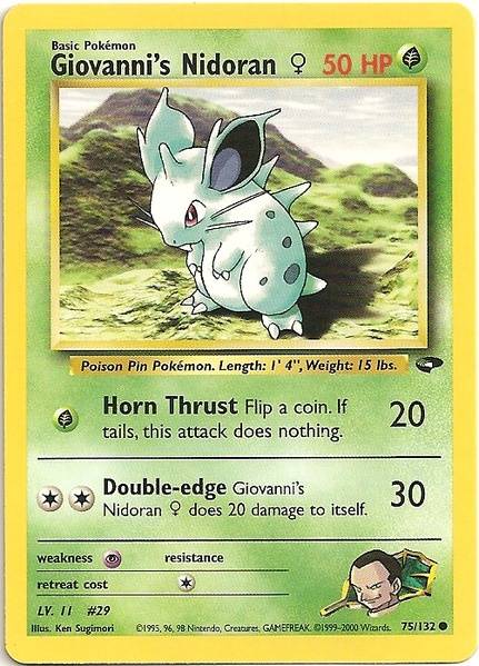 Giovanni's Nidoran (75/132) (Female) [Gym Challenge Unlimited] | Total Play
