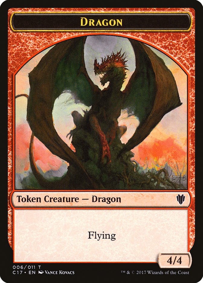 Cat Dragon // Dragon (006) Double-Sided Token [Commander 2017 Tokens] | Total Play