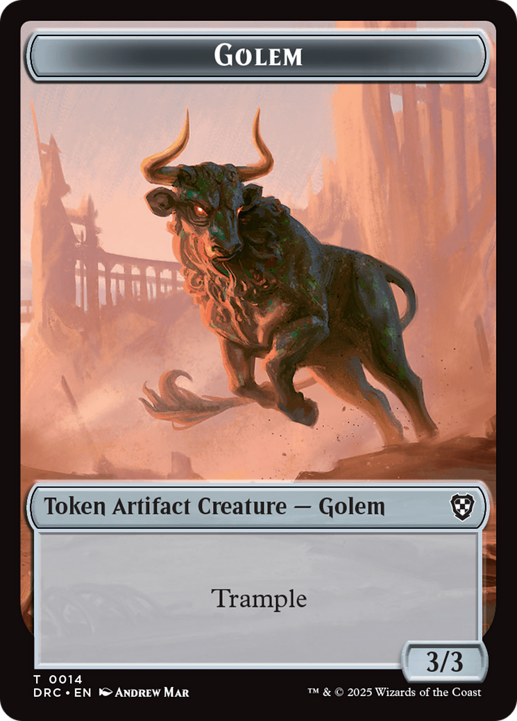 Golem (0014) // Golem (0015) Double-Sided Token [Aetherdrift Commander Tokens] | Total Play