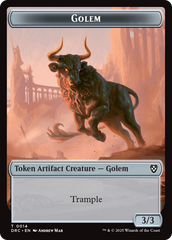 Golem (0014) // Golem (0015) Double-Sided Token [Aetherdrift Commander Tokens] | Total Play