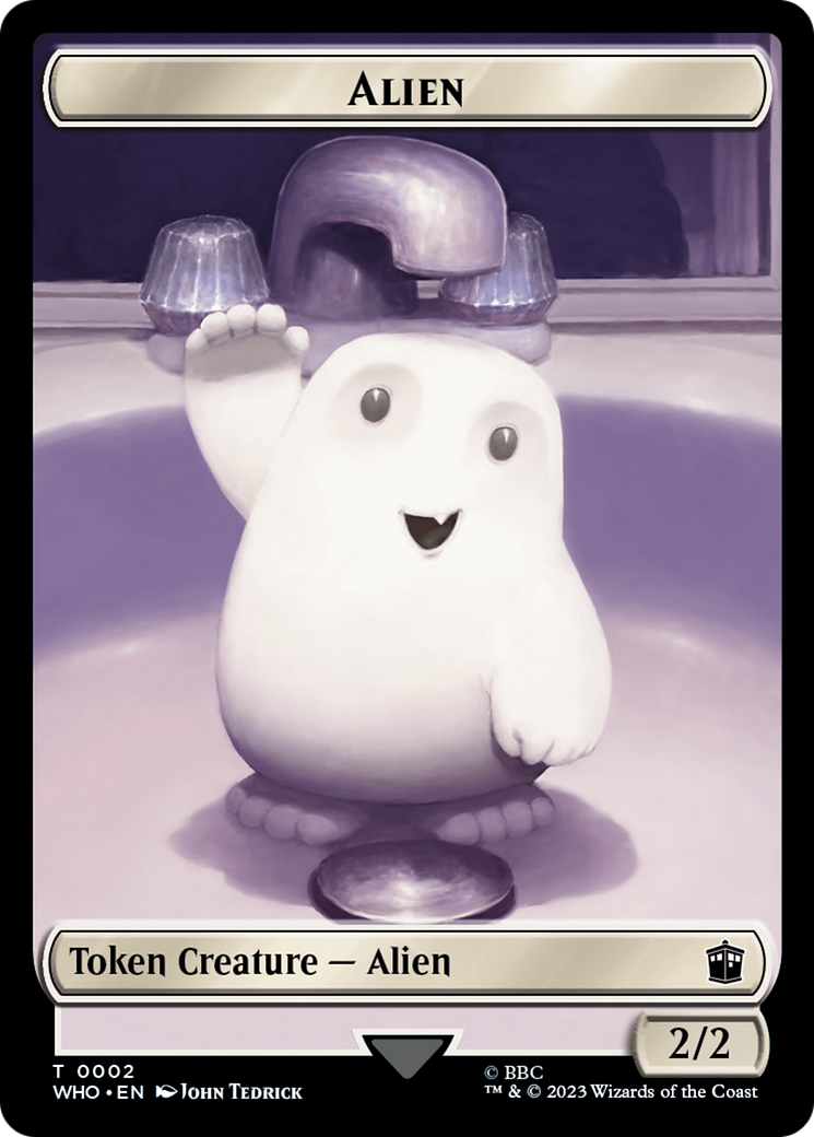 Alien // Cyberman Double-Sided Token [Doctor Who Tokens] | Total Play