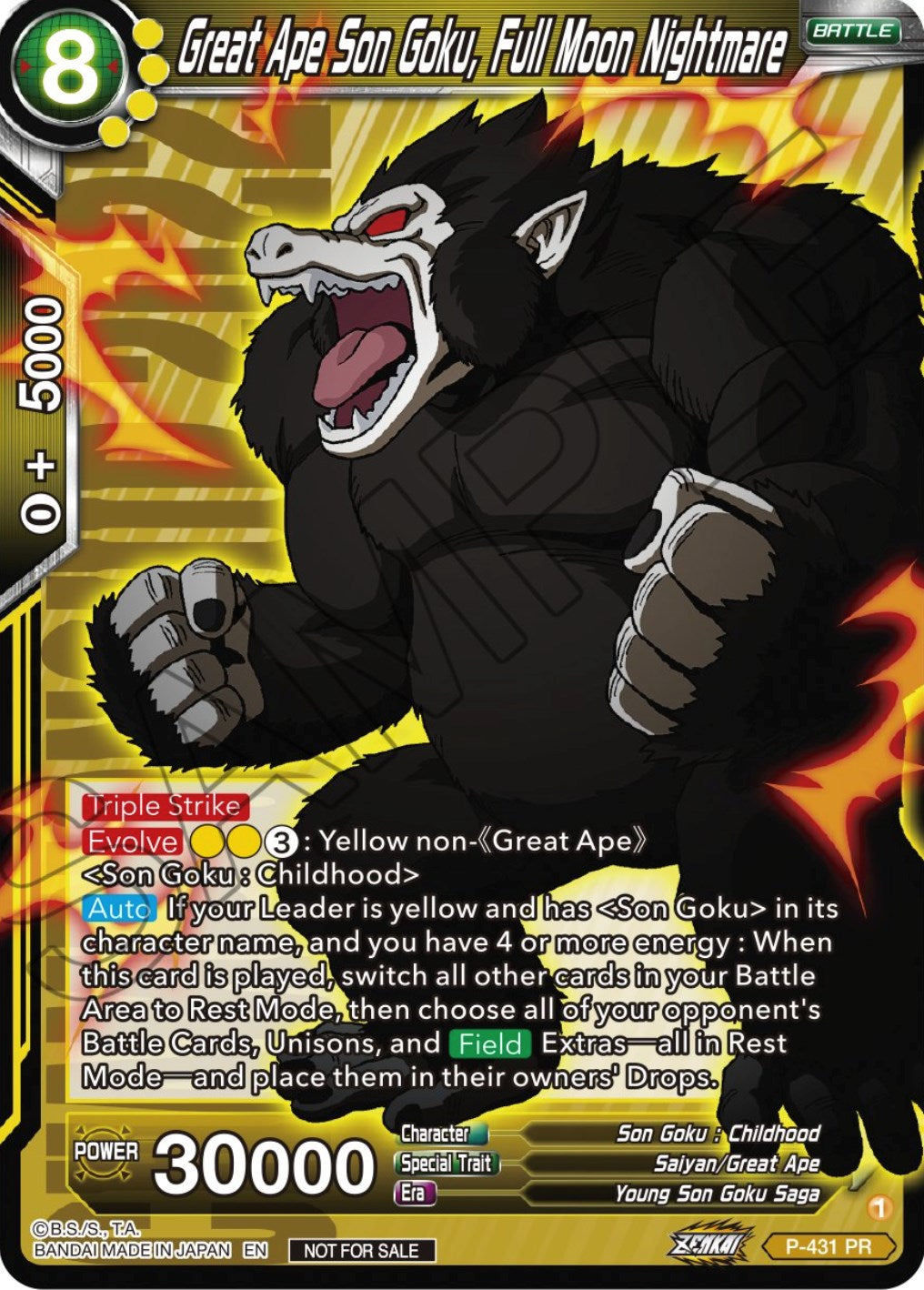 Great Ape Son Goku, Full Moon Nightmare (P-431) [Promotion Cards] | Total Play